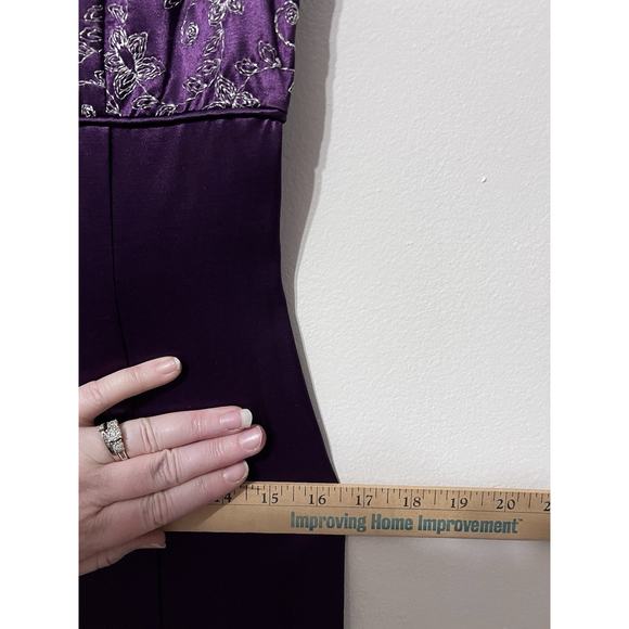 90s Jessica McClintock Gunne Sax Maxi Satin Prom Dress Plum Purple 7/8 Y2K VTG - Picture 12 of 14